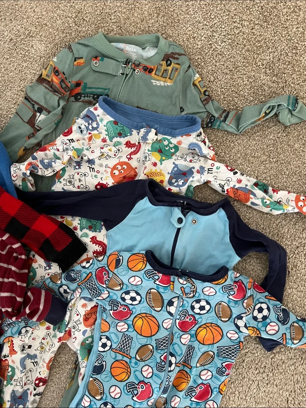 2T Lot of 9 Carters Children’s Place  Multicolor Boys Pajama